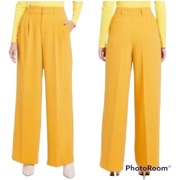 Sergio Hudson x Target Yellow High-Waist Wide Leg Tailored Trousers - Size XS - Picture 5 of 16